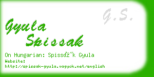 gyula spissak business card